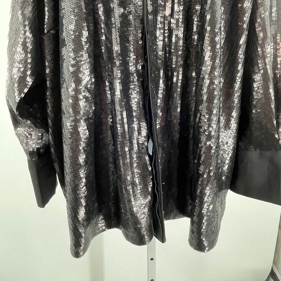 Future Collective Black Sequin Kahlana Barfield Brown Button Down Shirt 2X NWT - Picture 6 of 13